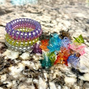 🥳5 for $25 sale! #5for25 Butterfly hair clips and telephone cord hair ties! New